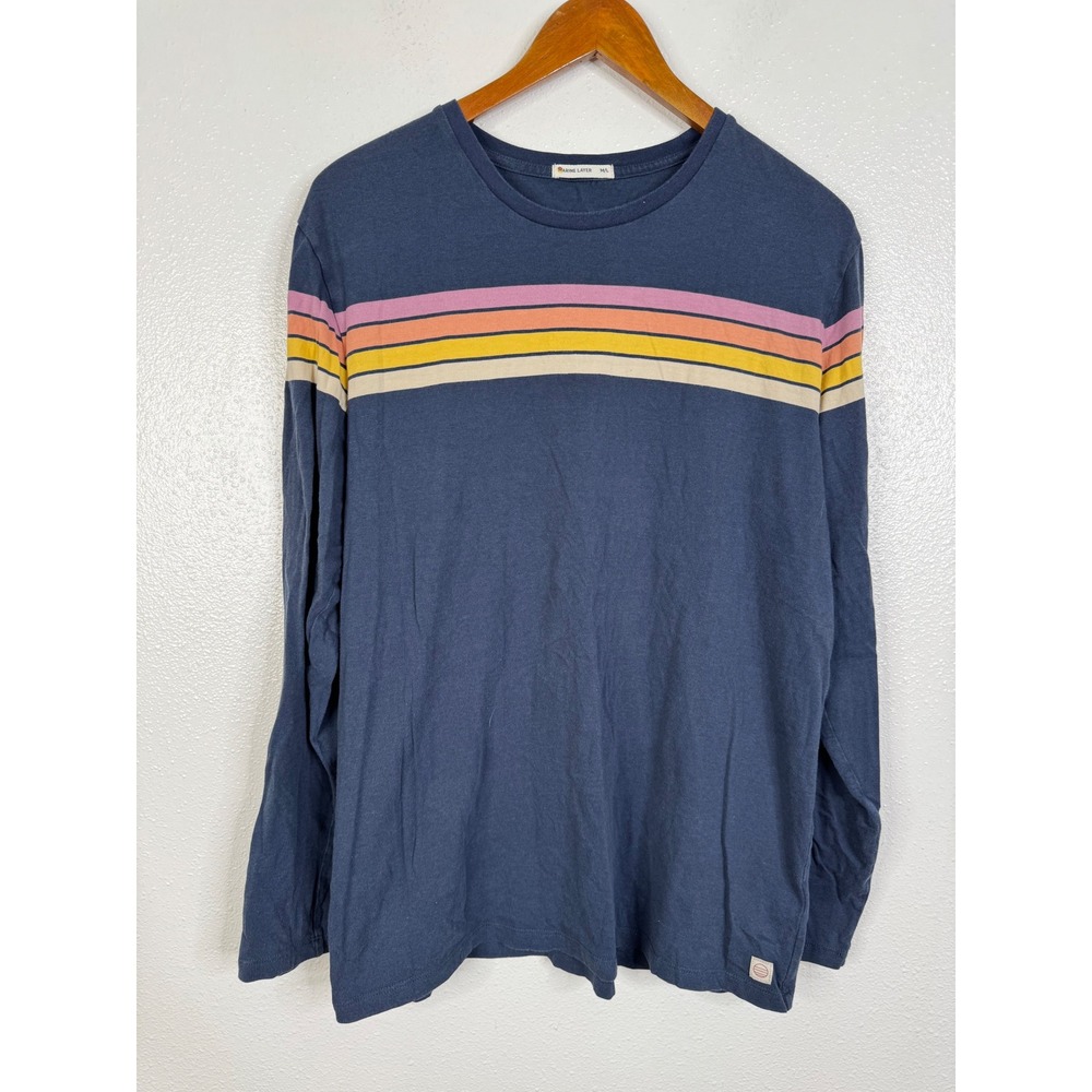 Marine Layer Mens Retro Stripe Long Sleeve Tee Navy Blue M/L 14535 Spring 2023